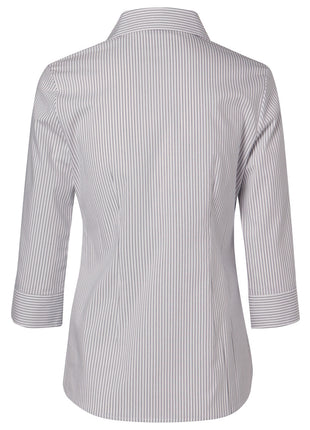 Womens Ticking Stripe 3/4 Sleeve Shirt (WS-M8200Q)