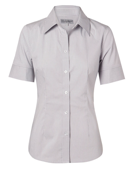 Womens Ticking Stripe Short Sleeve Shirt (WS-M8200S)