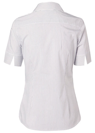 Womens Ticking Stripe Short Sleeve Shirt (WS-M8200S)