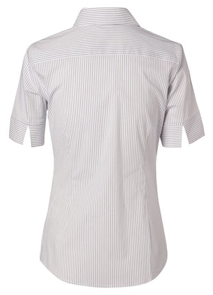 Womens Ticking Stripe Short Sleeve Shirt (WS-M8200S)