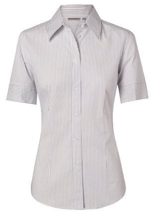 Womens Ticking Stripe Short Sleeve Shirt (WS-M8200S)