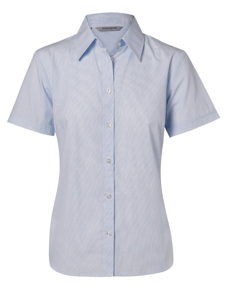 Womens Fine Stripe Short Sleeve Shirt (WS-M8211)