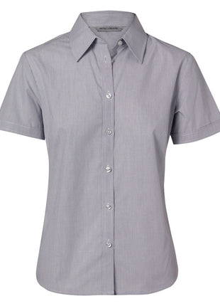 Womens Fine Stripe Short Sleeve Shirt (WS-M8211)