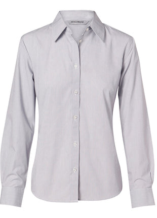 Womens Fine Stripe Long Sleeve Shirt (WS-M8212)