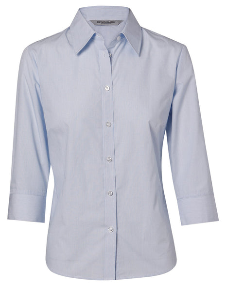 Womens Fine Stripe 3/4 Sleeve Shirt (WS-M8213)