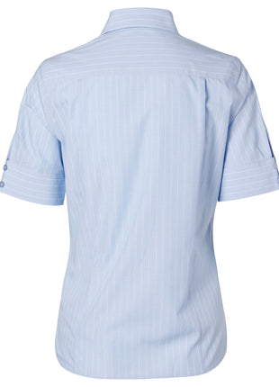 Womens Pin Stripe Short Sleeve Shirt (WS-M8224)
