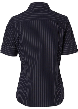 Womens Pin Stripe Short Sleeve Shirt (WS-M8224)