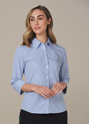 Womens Balance Stripe 3/4 Sleeve Shirt (WS-M8233)