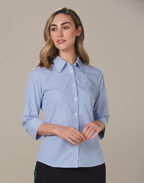 Womens Balance Stripe 3/4 Sleeve Shirt (WS-M8233)