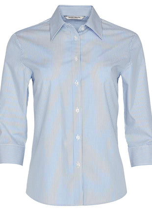 Womens Balance Stripe 3/4 Sleeve Shirt (WS-M8233)