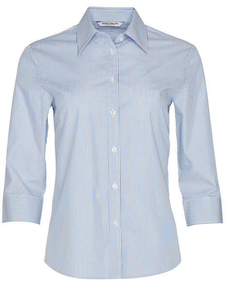 Womens Balance Stripe 3/4 Sleeve Shirt (WS-M8233)