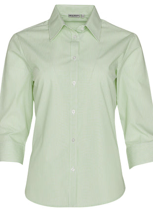 Womens Balance Stripe 3/4 Sleeve Shirt (WS-M8233)
