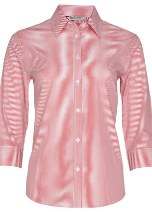 Womens Balance Stripe 3/4 Sleeve Shirt (WS-M8233)