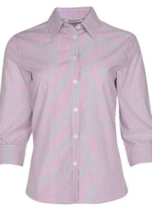 Womens Balance Stripe 3/4 Sleeve Shirt (WS-M8233)