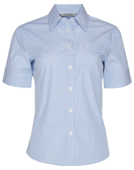 Womens Balance Stripe Short Sleeve Shirt (WS-M8234)