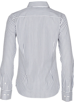 Womens Sateen Stripe Long Sleeve Shirt (WS-M8310L)