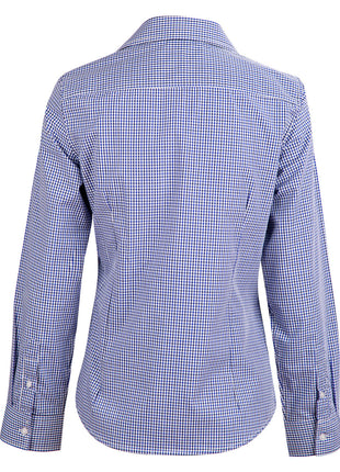 Womens Two Tone Check Long Sleeve Shirt (WS-M8320L)