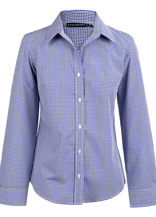 Womens Two Tone Check Long Sleeve Shirt (WS-M8320L)
