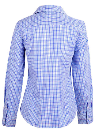 Womens Two Tone Check Long Sleeve Shirt (WS-M8320L)