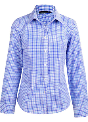 Womens Two Tone Check Long Sleeve Shirt (WS-M8320L)