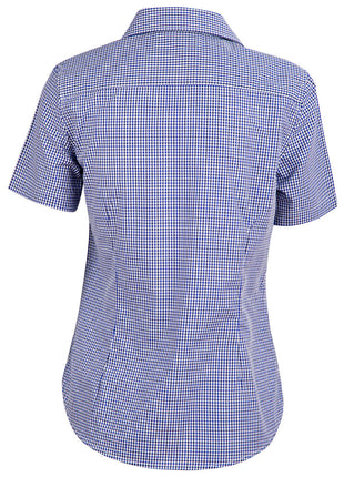 Womens Two Tone Check Short Sleeve Shirt (WS-M8320S)