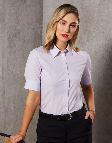 Womens Mini Check Short Sleeve Shirt (WS-M8360S)