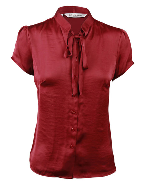 Womens Tie Neck Blouse (WS-M8810)