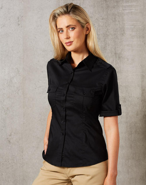 Womens Short Sleeve Military Shirt (WS-M8911)