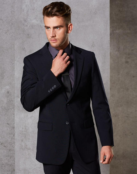 Mens Two Buttons Jacket In Wool Stretch (WS-M9100)
