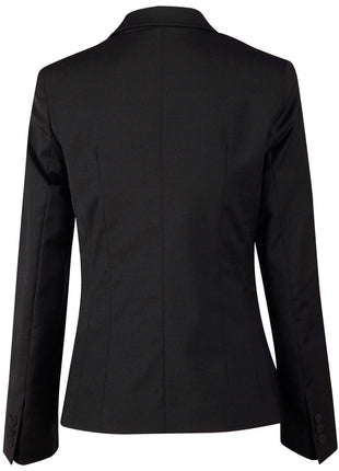 Womens Wool Blend Stretch One Button Cropped Jacket (WS-M9201)