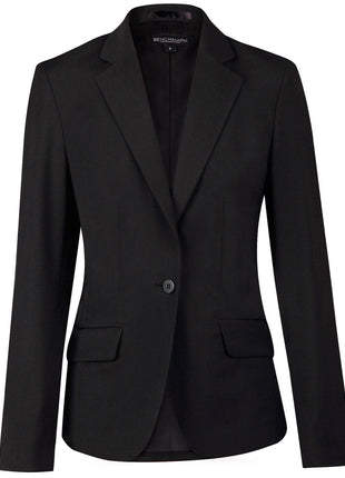Womens Wool Blend Stretch One Button Cropped Jacket (WS-M9201)