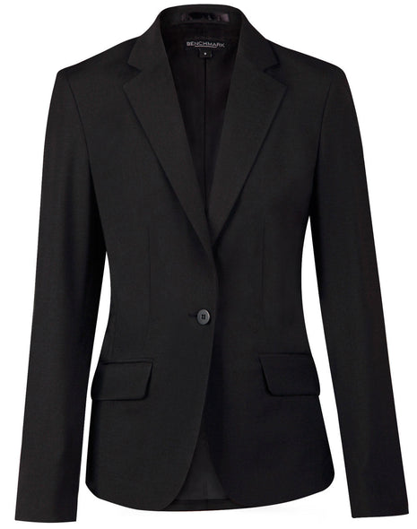 Womens Wool Blend Stretch One Button Cropped Jacket (WS-M9201)