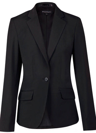 Womens Wool Blend Stretch One Button Cropped Jacket (WS-M9201)