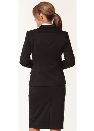 Womens One Button Cropped Jacket In Poly / Viscose Stretch (WS-M9205)