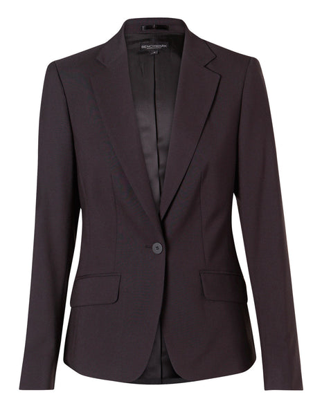 Womens One Button Cropped Jacket In Poly / Viscose Stretch (WS-M9205)