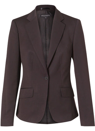 Womens One Button Cropped Jacket In Poly / Viscose Stretch (WS-M9205)