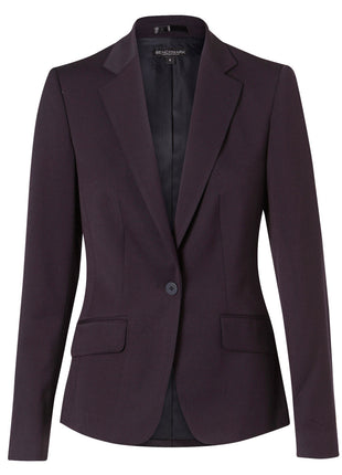 Womens One Button Cropped Jacket In Poly / Viscose Stretch (WS-M9205)