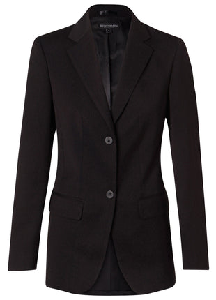 Womens Two Buttons Mid Length Jacket In Poly / Viscose Stretch (WS-M9206)