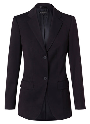 Womens Two Buttons Mid Length Jacket In Poly / Viscose Stretch (WS-M9206)
