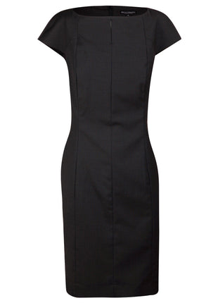 Womens Wool Blend Stretch Cap Sleeve Dress (WS-M9281)