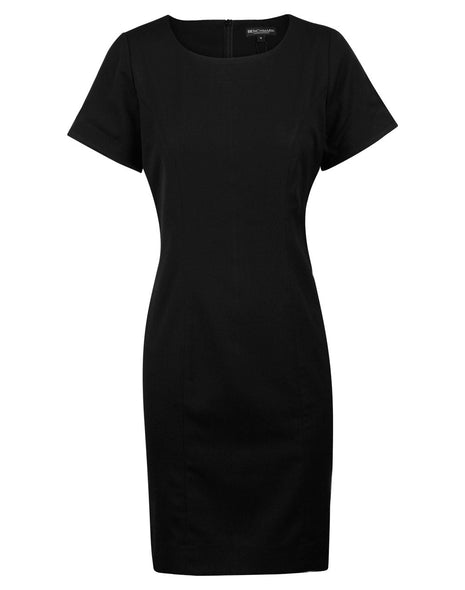 Womens Poly / Viscose Stretch Short Sleeve Dress (WS-M9282)