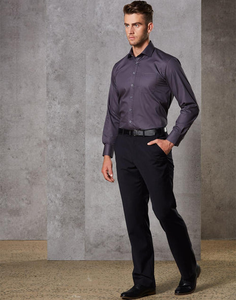 Mens Wool Blend Stretch Flexi Waist Pants (WS-M9310)