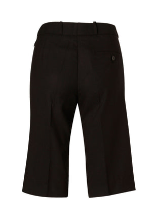 Womens Knee Length Flexi Waist Shorts In Poly / Viscose Stretch (WS-M9441)