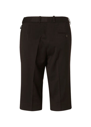 Womens Knee Length Flexi Waist Shorts In Poly / Viscose Stretch (WS-M9441)