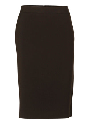 Womens Mid Length Lined Pencil Skirt In Poly / Viscose Stretch Stripe (WS-M9472)