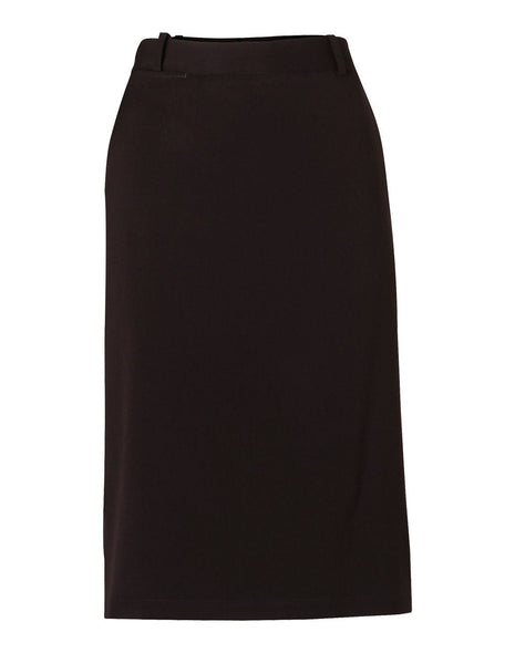 Womens Flexi Waist A-Line Utility Lined Skirt In Poly / Viscose Stretch Twill (WS-M9478)