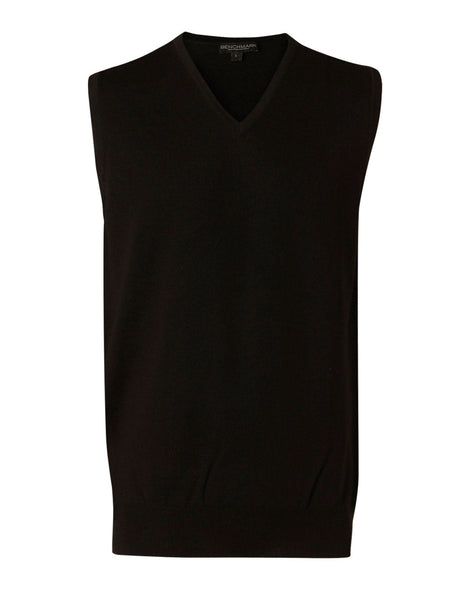 Mens 100% Merino Wool V Neck Vest (WS-M9501)