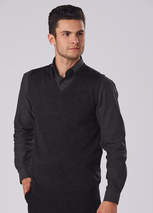 Mens 100% Merino Wool V Neck Vest (WS-M9501)