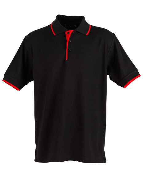 Mens Short Sleeve Pique Polo Contrast (WS-PS08)