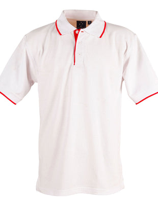 Mens Short Sleeve Pique Polo Contrast (WS-PS08)